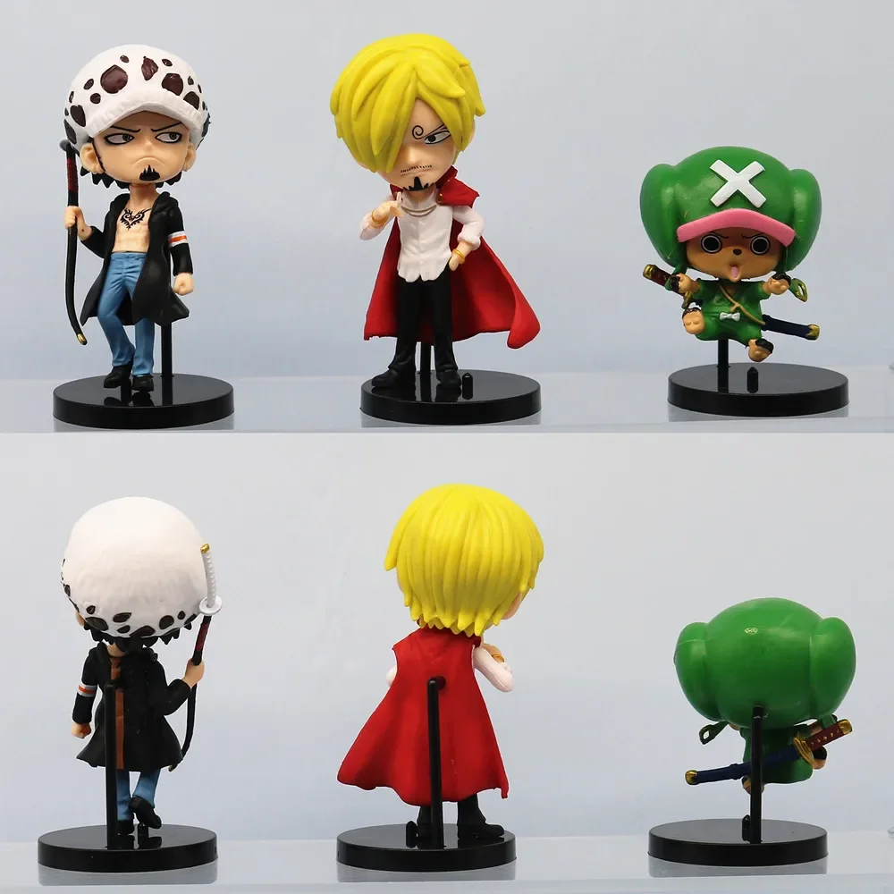 Figurines d'action miniatures One Piece, version Q, dessin animé Luffy, Sanji, Chopper, jouets modèles, intérieur de voiture, accessoires d'ornement de bureau