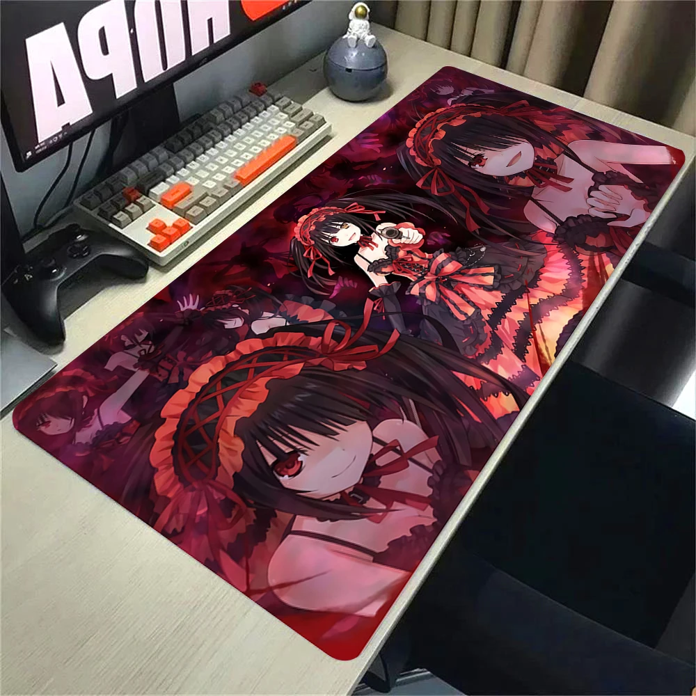 Computer Soft Deskpad Gaming Accessories Date A Live Mouse Pad Anime Tokisaki Kurumi XXL Game Cabinet Desk Mat Keyboard Mousepad