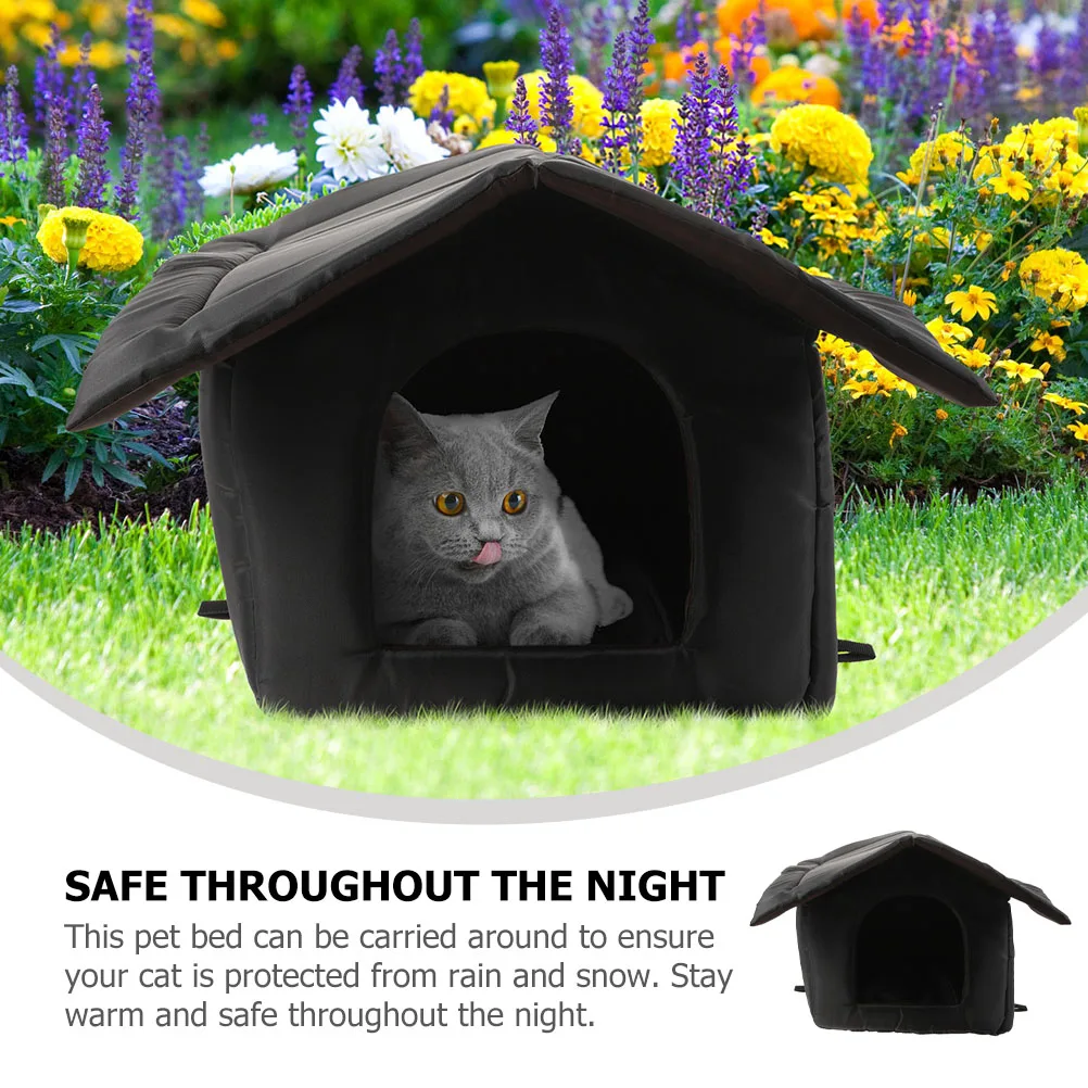 

Waterproof Outdoor Cat House Weatherproof Pet Shelter Bed Cozy Small Cat Bed for Cold Season Pet House