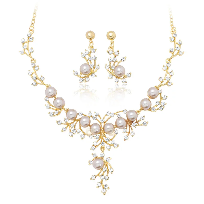Pearl Necklace Set Women\'s Wedding Necklace Set Alloy Bridal Jewelry Sets for Women Accessories
