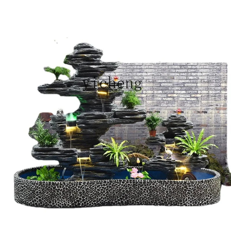 ZK Large Artificial Mountain and Fountain Outdoor Courtyard Garden Fish Pond Floor Ornaments