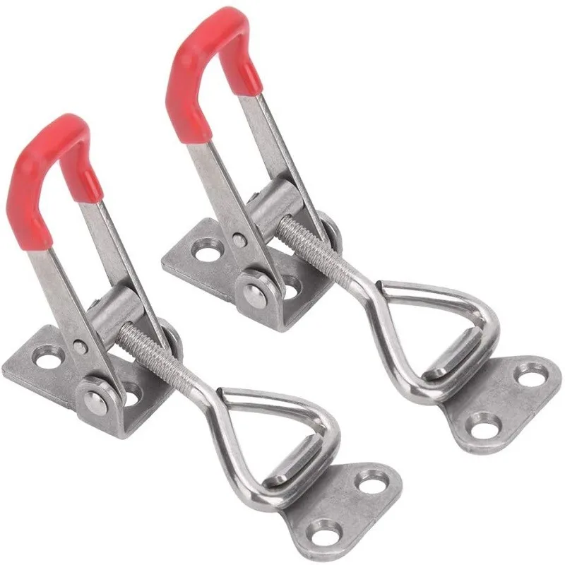 2pcs for toggle Clamp Clip for Quick for toggle Clamp, 150kg Clamping Force 304 Stainless Steel GH-4001-SS Small Adjustable