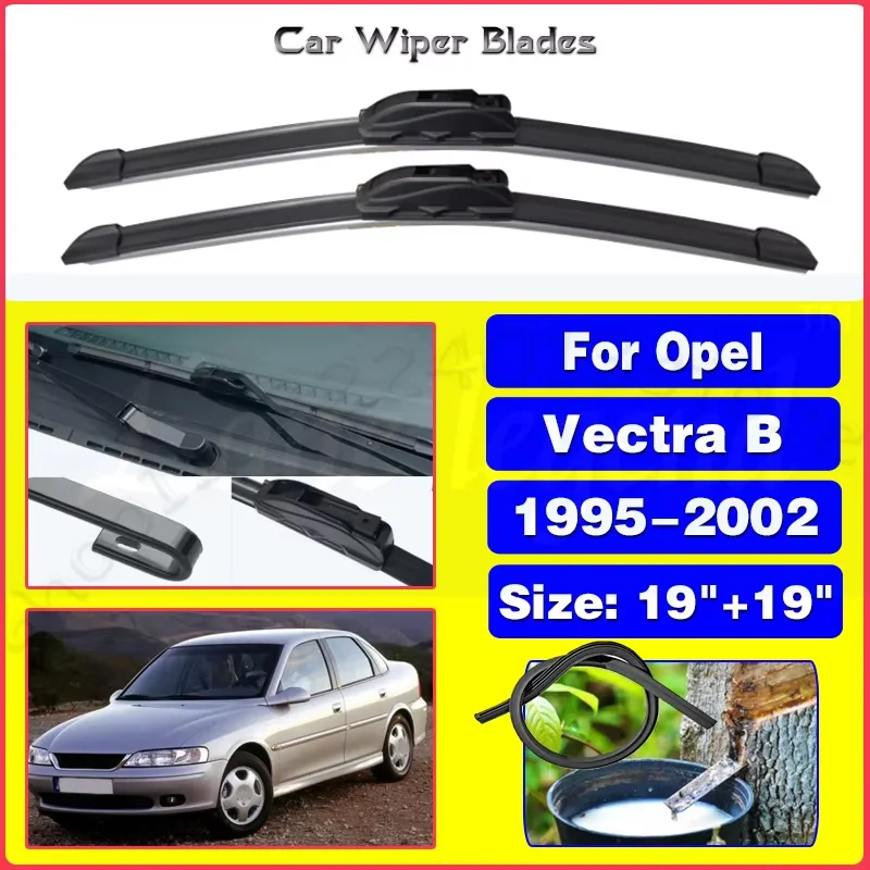 

For Opel Vectra B 19"+19" 1995-2002 2001 2000 Auto Windscreen Windshield Wipers Blades Window Fit U Hook Arms