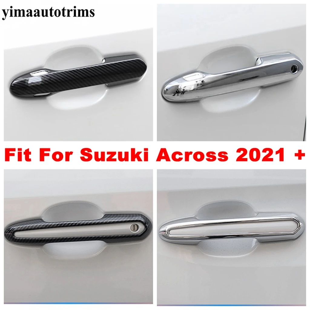 

Car Outer Door Handle Bowl Protection Decorative Sequins Cover Trim ABS Chrome / Carbon Fiber Accessories For Suzuki Across 2021