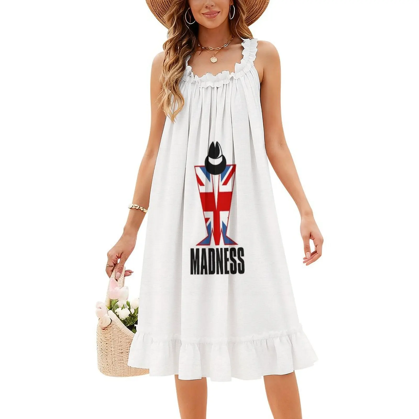 فستان Madness Bohemian بدون أكمام للنساء مطبوع فساتين حفلات الشاطئ Madness Ska بلونين Rocksteady Suggs فساتين الحفلات #4