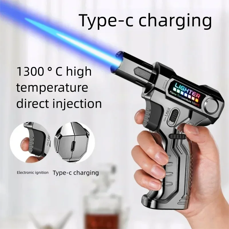 New High Temperature Direct Torch Windproof Inflatable Welding Gun Flame Gun Lighter Outdoor Barbecue Kitchen Ignition Tool
