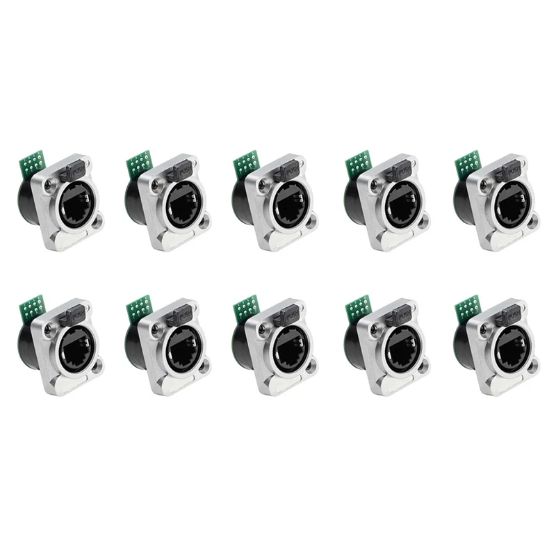 10PCS Ethernet Rj45 Chassis Socket NE8FDP Ethernet Pass Through Connector IP65 Waterproof