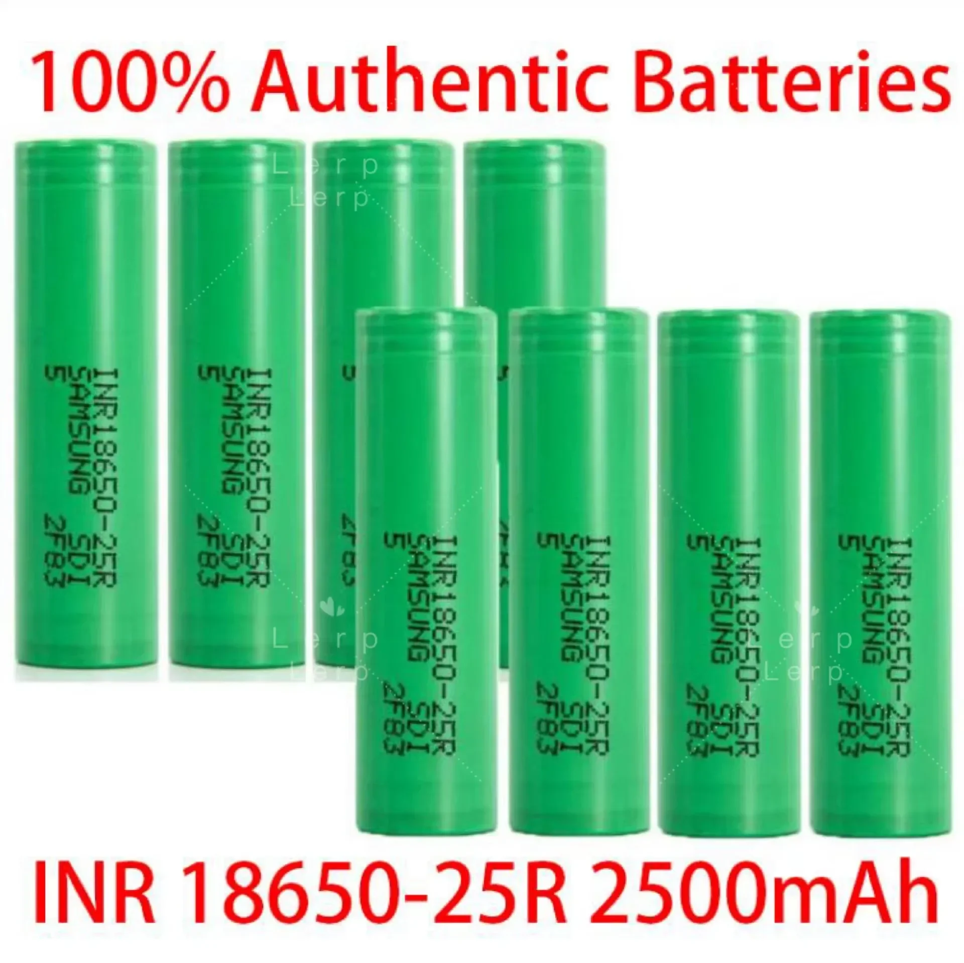 100% INR1865 25R 1865 2500mAh 3.7V 18650 battery, OpladBare Hoge Stroom lithium battery, 20A