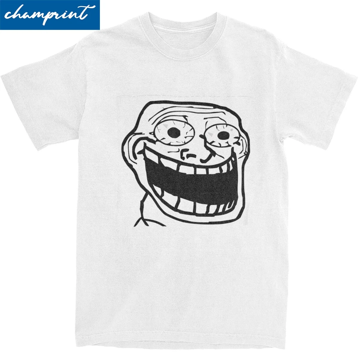 RAGE COMIC Schizo Troll Face T Shirt Men Women's Pure Cotton Vintage T-Shirts Crew Neck Tees Short Sleeve Tops Unique