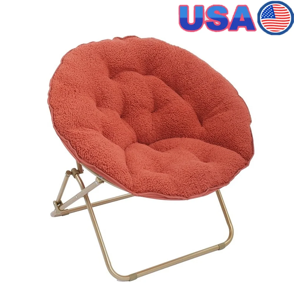 

Portable Folding Stacking Chair with Soft Velvet Cushion Durable Steel Frame Easy Storage Indoor Use Red Canyon