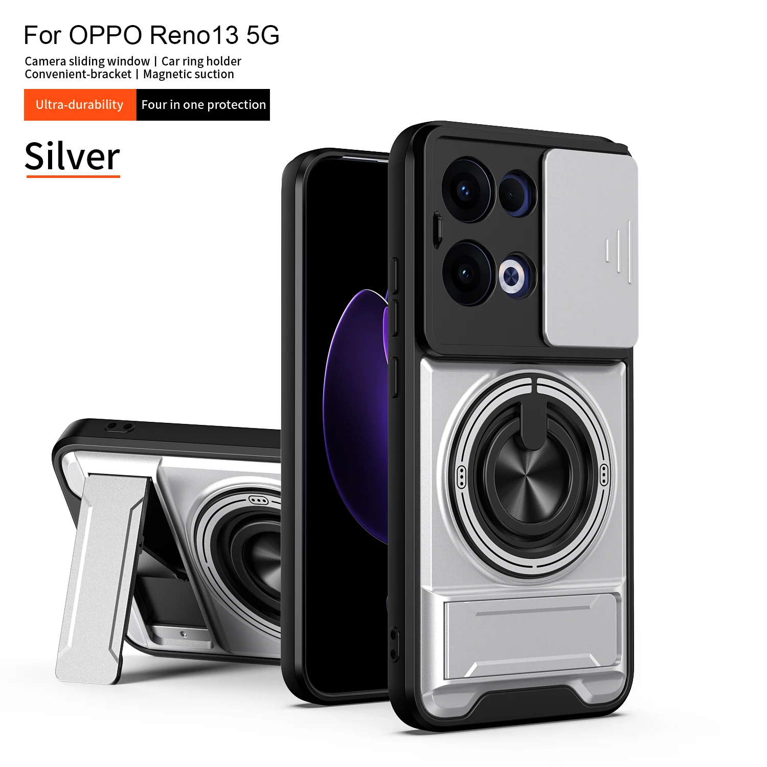 For OPPO RENO 13 Case OPPO RENO 13 5G Cover OPPO RENO 13 Phone Case Magnetic Holder Military Armor Camera Protection Cover