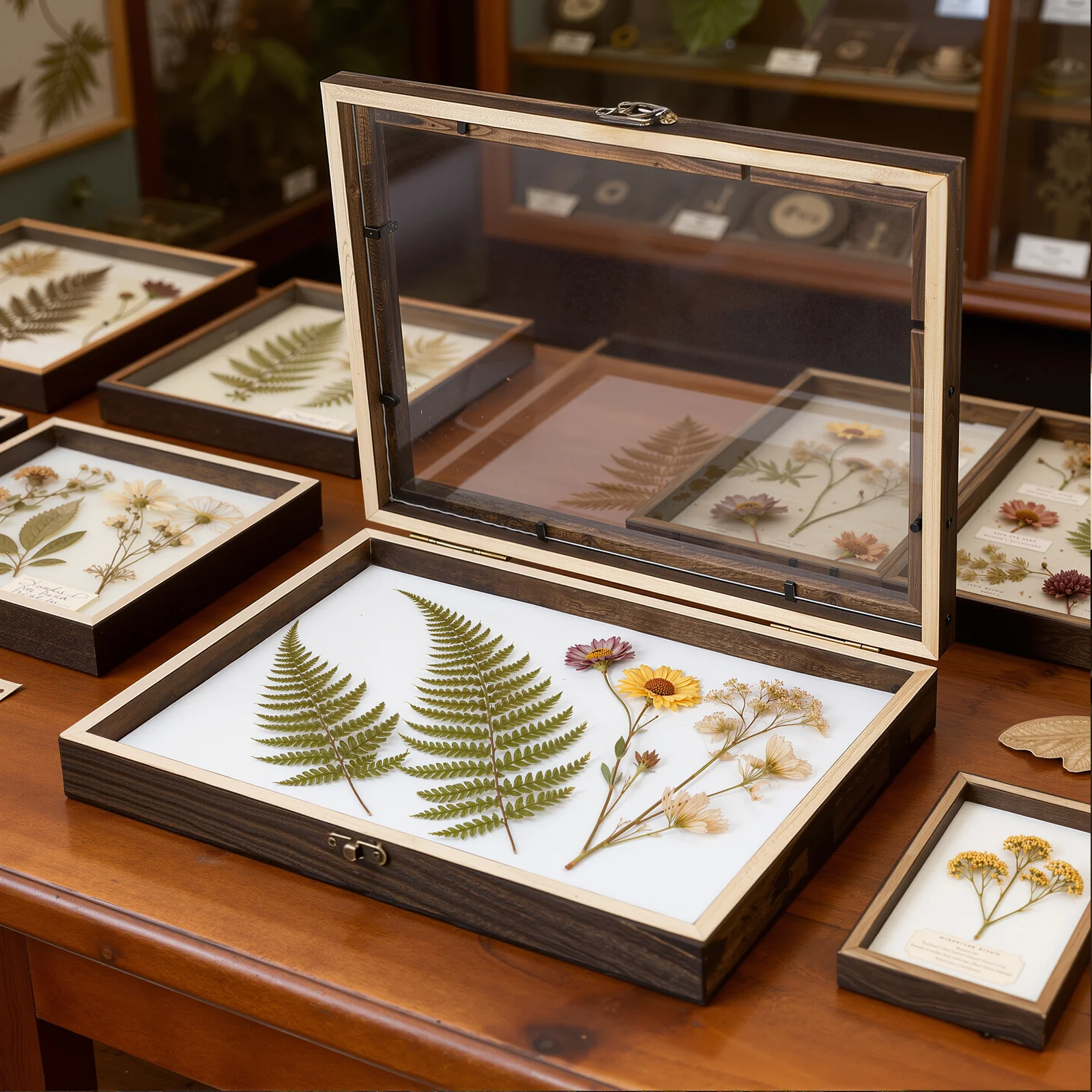 

1Set Wooden Specimen Case Transparent Lid Display Box for Butterfly Fine Workmanship Decorative Storage