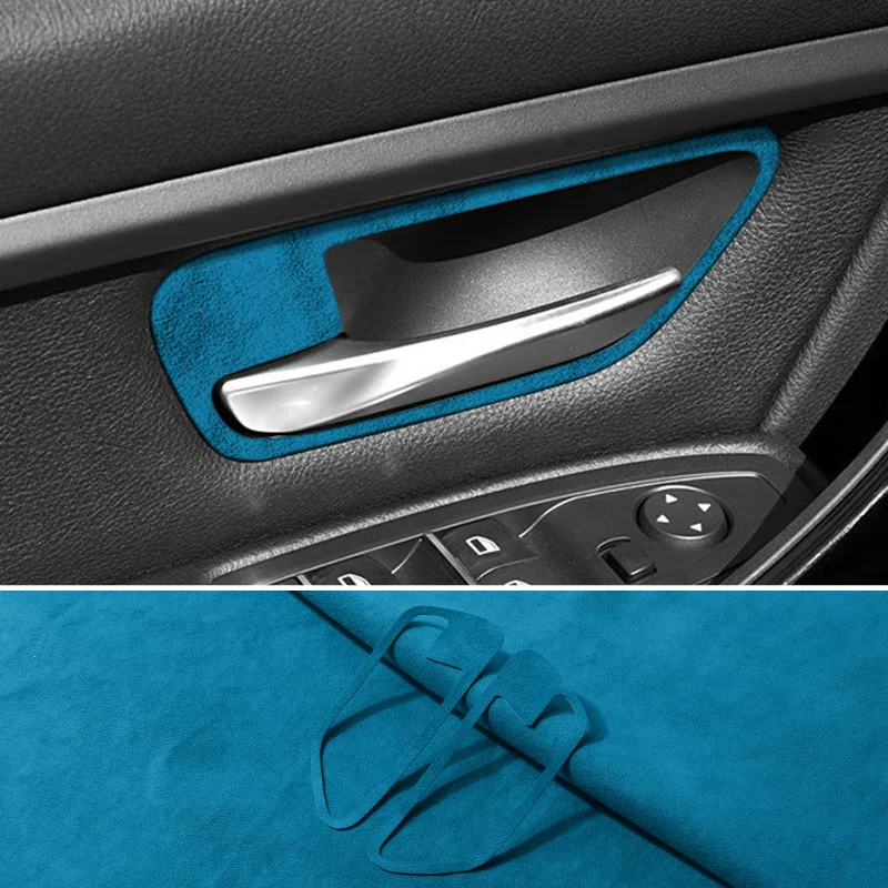 Made of Alcantara For BMW F30 F34 (2013-2018) F36 (2014-2019) Car Door Inner Handle Trim Frame Sticker Car Interior Accessories view 4
