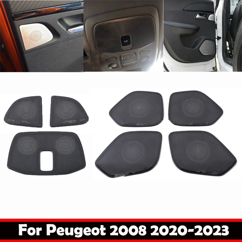 

3d автозапчасти для Peugeot 2008 2020-2023, стальная внутренняя крышка динамика автомобиля, дверная ручка, передняя лампа для чтения, громкоговоритель, звуковая накладка