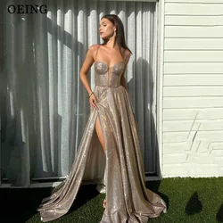 OEING Sexy Prom Dress Sparkly Spaghetti Strap Sweetheart A Line Evening Dresses Formal Occasion Gown Vestidos De Novia 2024