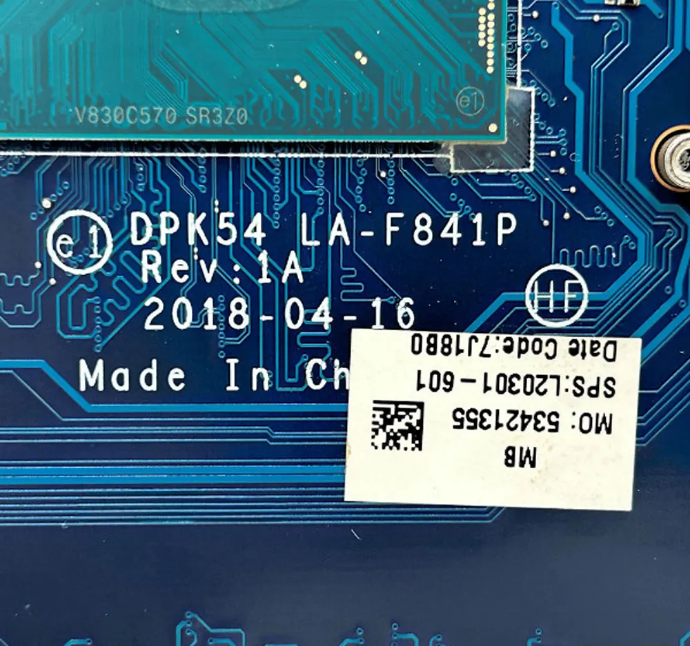 DPK54 LA-F841P ل HP بافيليون الألعاب 15-CX اللوحة الأم للكمبيوتر المحمول i5-8300H i7-8750H CPU GTX1050/1050Ti GPU DDR4 تم اختبارها بالكامل