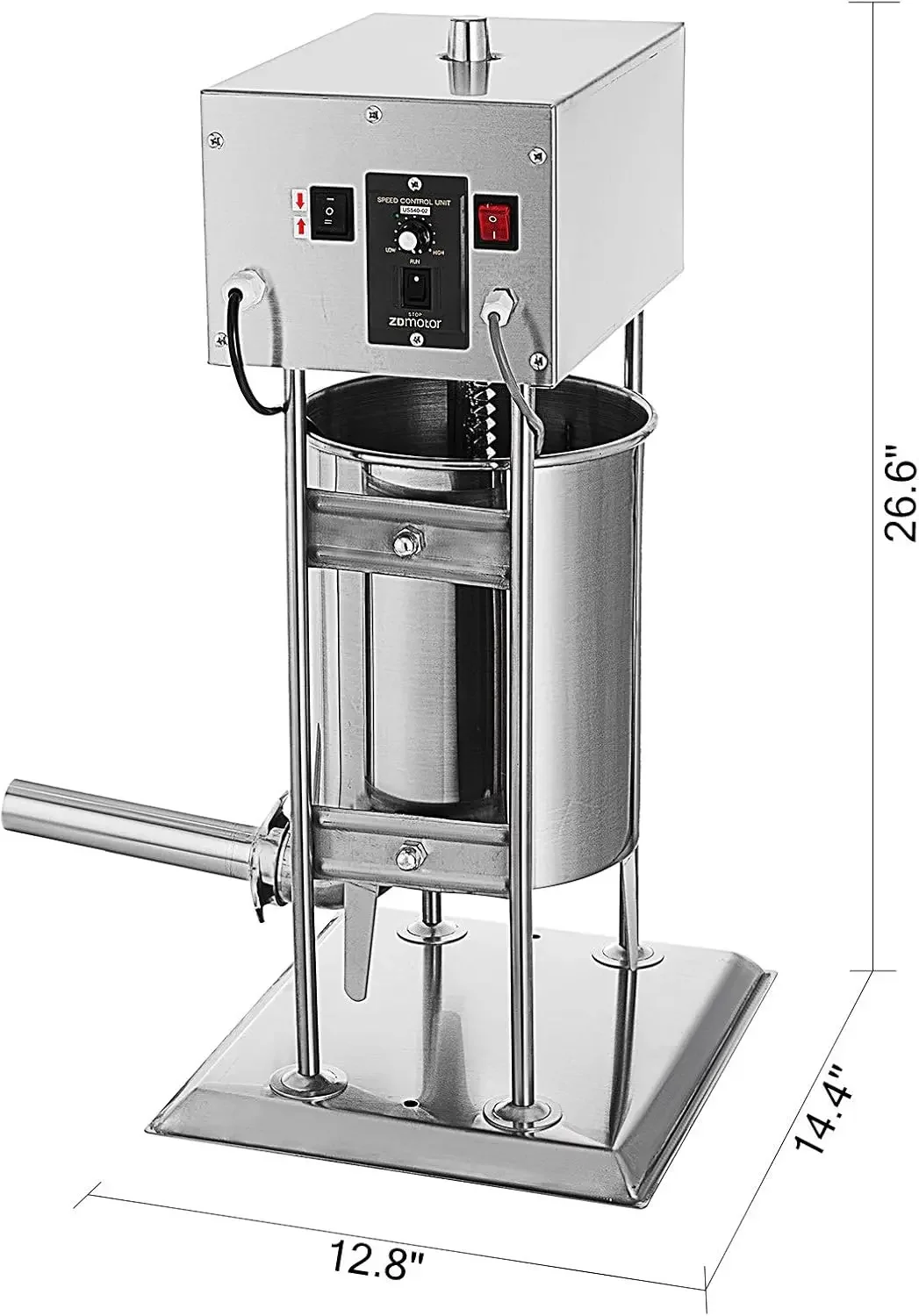 Electric Stuffer 15L Stainless Steel Variable Speed Vertical Meat Filler Automatic Sausages Maker Machine with 4 Fillin