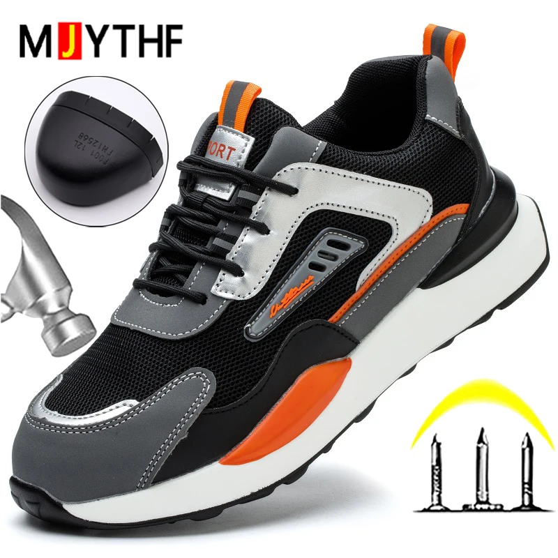 

High Quality Indestructible Safety Shoes Men Work Sneakers Light Security Boots Men Puncture-Proof work Boots Steel Toe Shoes