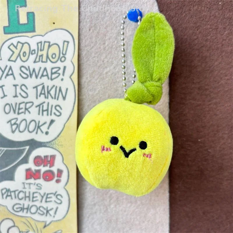 Cute Funny Green Leaf Orange Plush Doll Stuffed Toy Keyring Pendant Backpack Charm Bag Hanging Ornaments Kids Ragdoll Girl Gifts