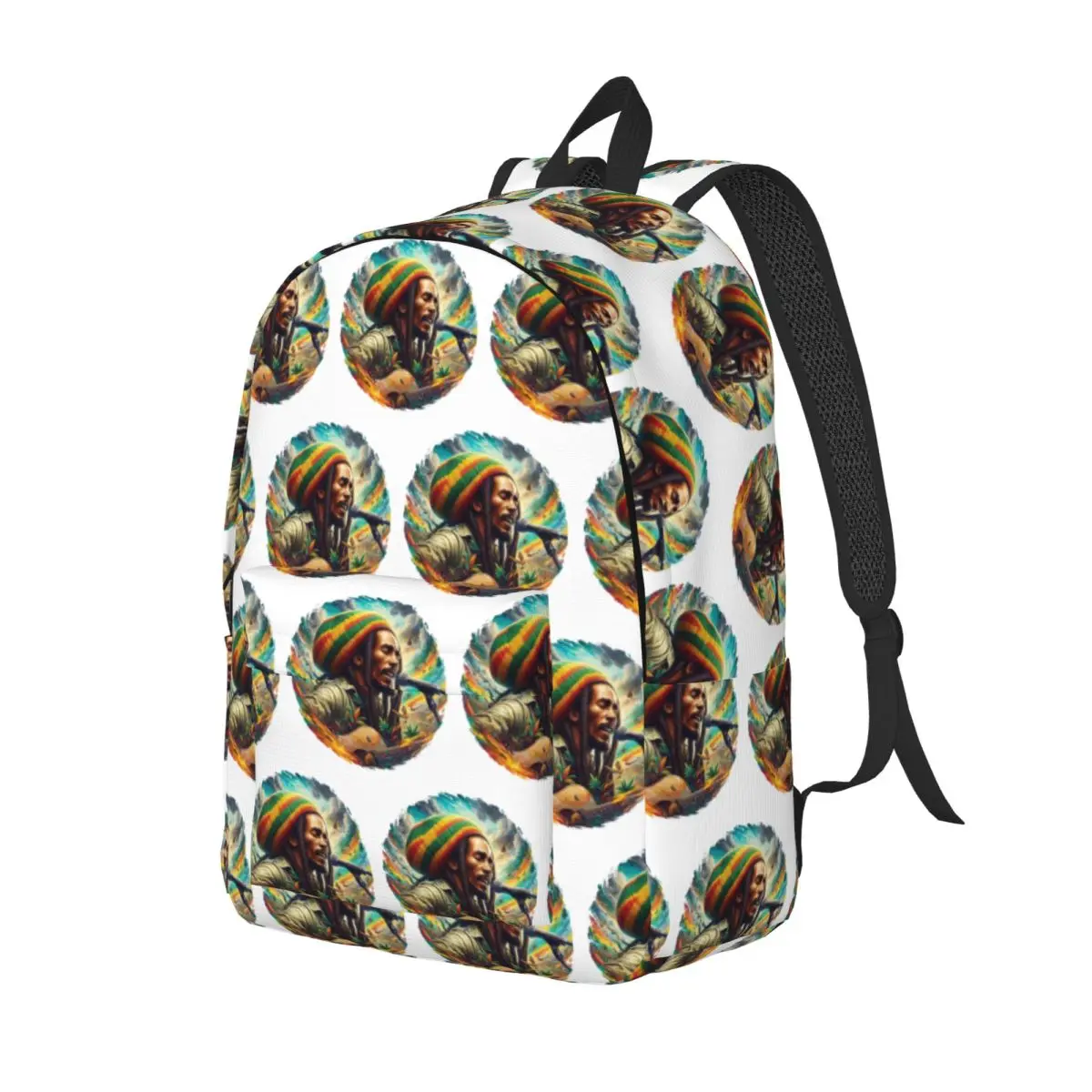Bob Marley One Love Student Backpack School Bag Hiking Travel Daypack for Men Women Fashion Bookbag Shoulder Bags