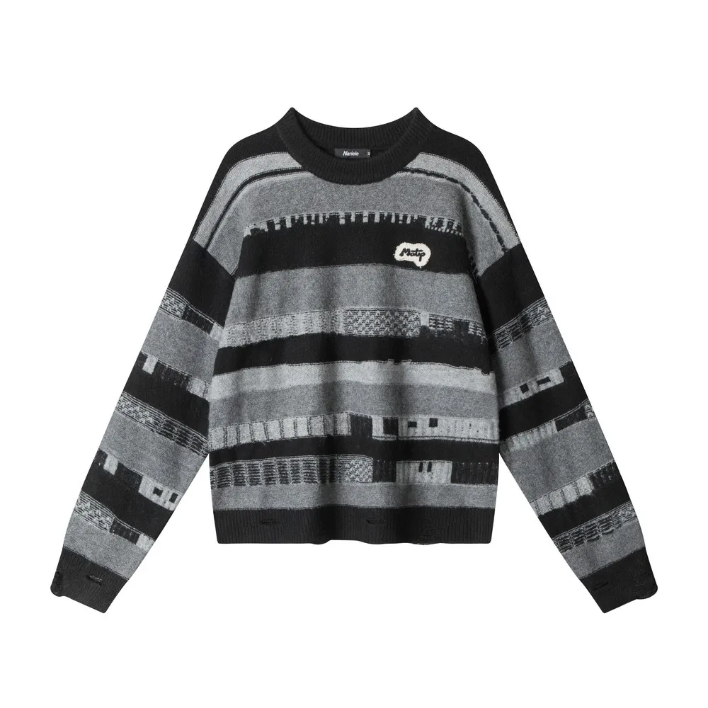 Desfiado rasgado buracos grunge goth vintage suéteres designer de malha roupas de inverno pullovers topos para mulheres meninas streetwear