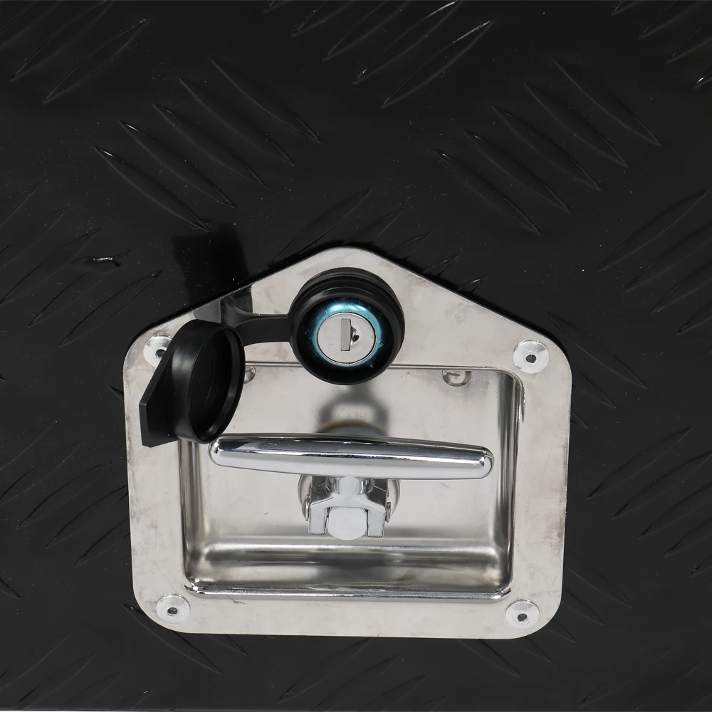 กล่องเครื่องมือใต้ท้องรถอลูมิเนียม 42 นิ้ว ลายบาร์ 5 แถบ สีดำ