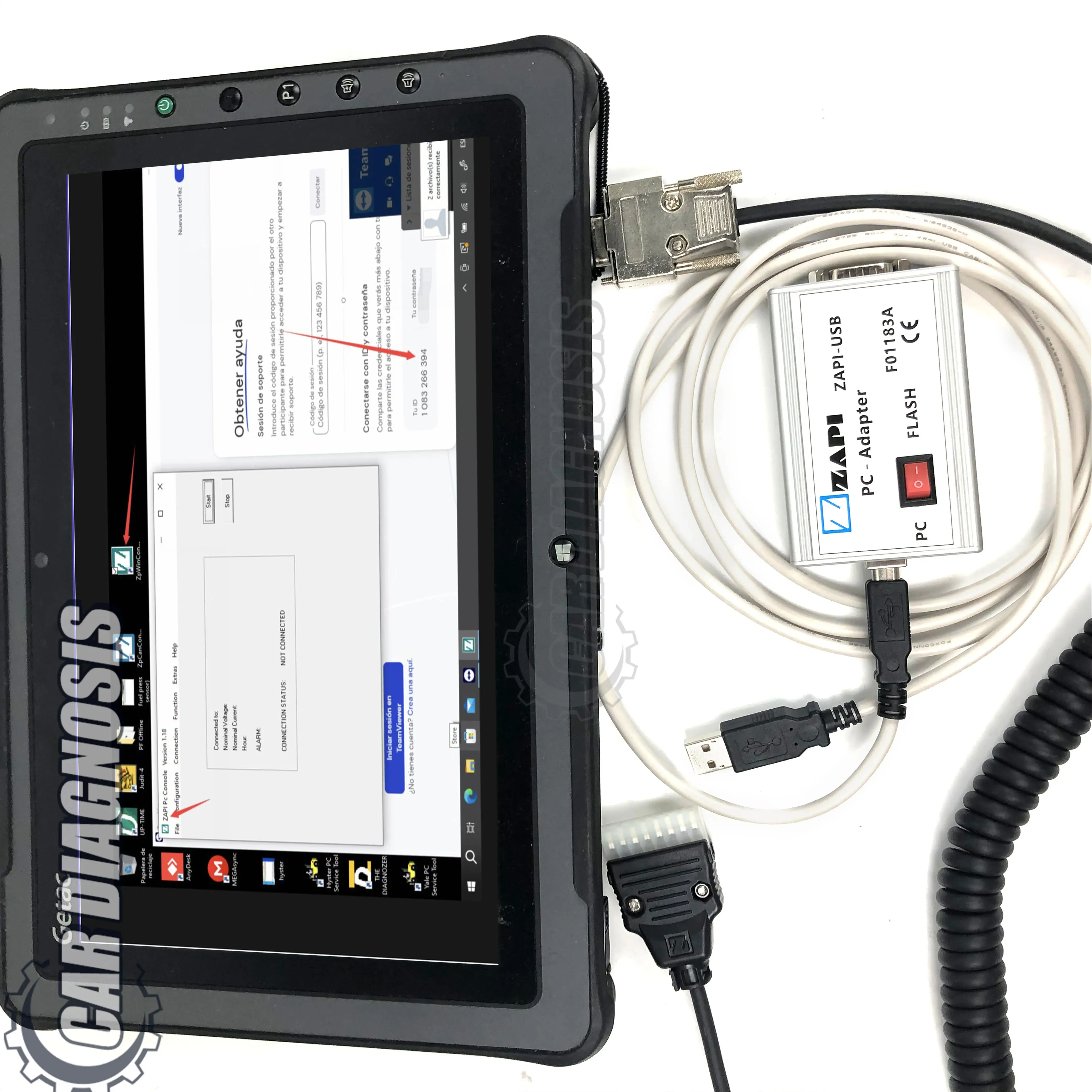 

F110 tablet for ZAPI 9-pin console interface forklift truck diagnostic tool ZAPI CAN-BUS electric controller F01183A data cable