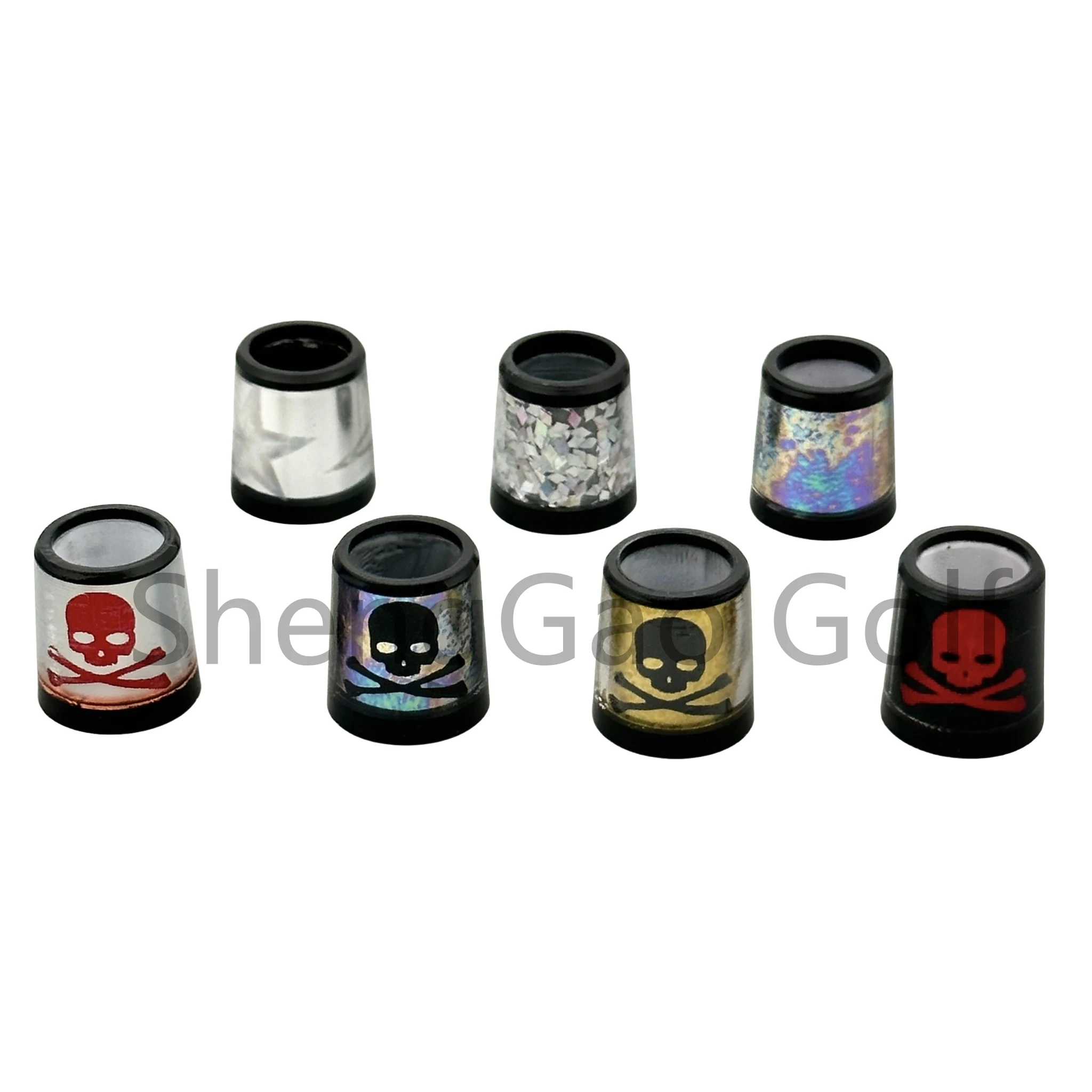 10pcs Plastic Golf Colored Skull Ferrules Fit Iron Shaft spec : inner * higher* outer size 9.3 *15*13.7mm