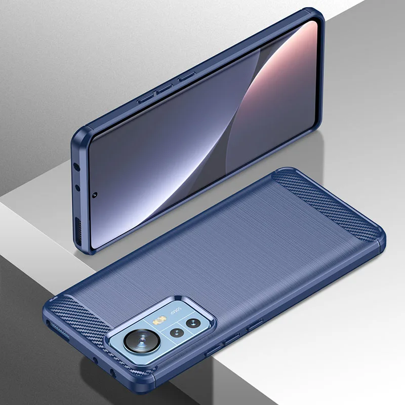 For Xiaomi 12 Pro Case Carbon Fiber Shockproof Soft Silicone Cover for Xiaomi 12 Pro Case For Xiaomi 12 Xiaomi 12 Ultra Mi 12X