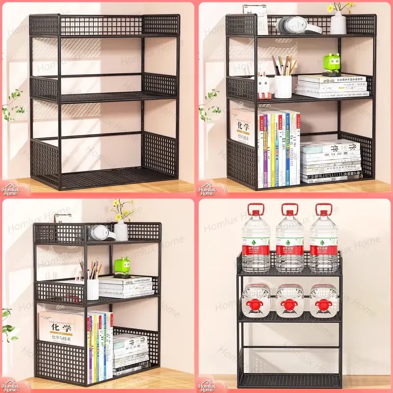 Multi-layer Desktop Storage Rack for Study Desk Dorm Room Organizer Iron Bookshelf Holder Small Space Desk Organizer Office