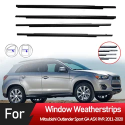 4PCS Car Outer Windows Rubber Weatherstrip For Mitsubishi Outlander Sport GA ASX RVR 2011-2020 Sealing Strip Car Accessories