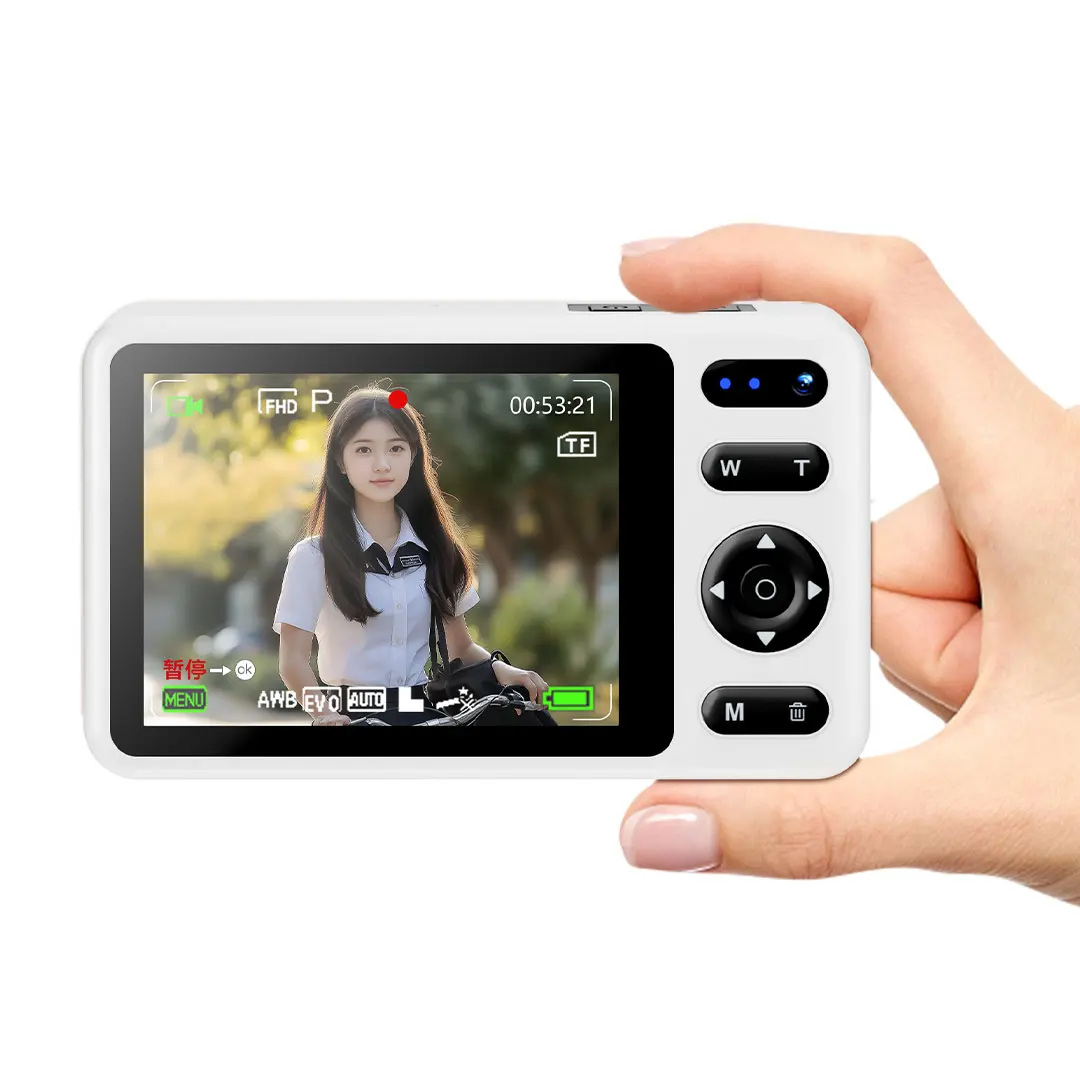 

128GB Portable Digital Camera 48MP 2.7K Video Recorder Dual Lens Vlog Camera Flash 16X Zoom for Outdoor Travel Photography