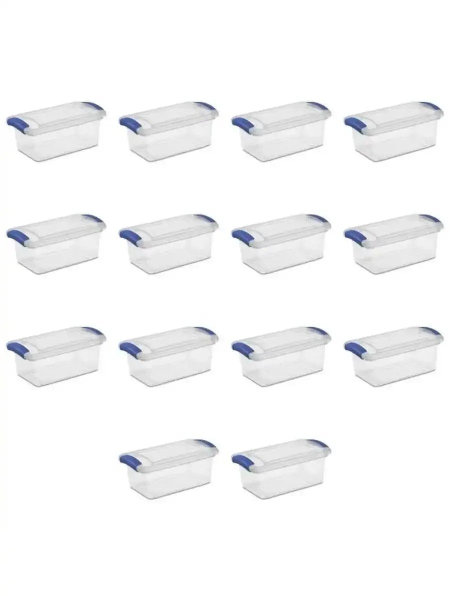 7 Qt. Latch Box Plastic, Stadium Blue, Set of 14