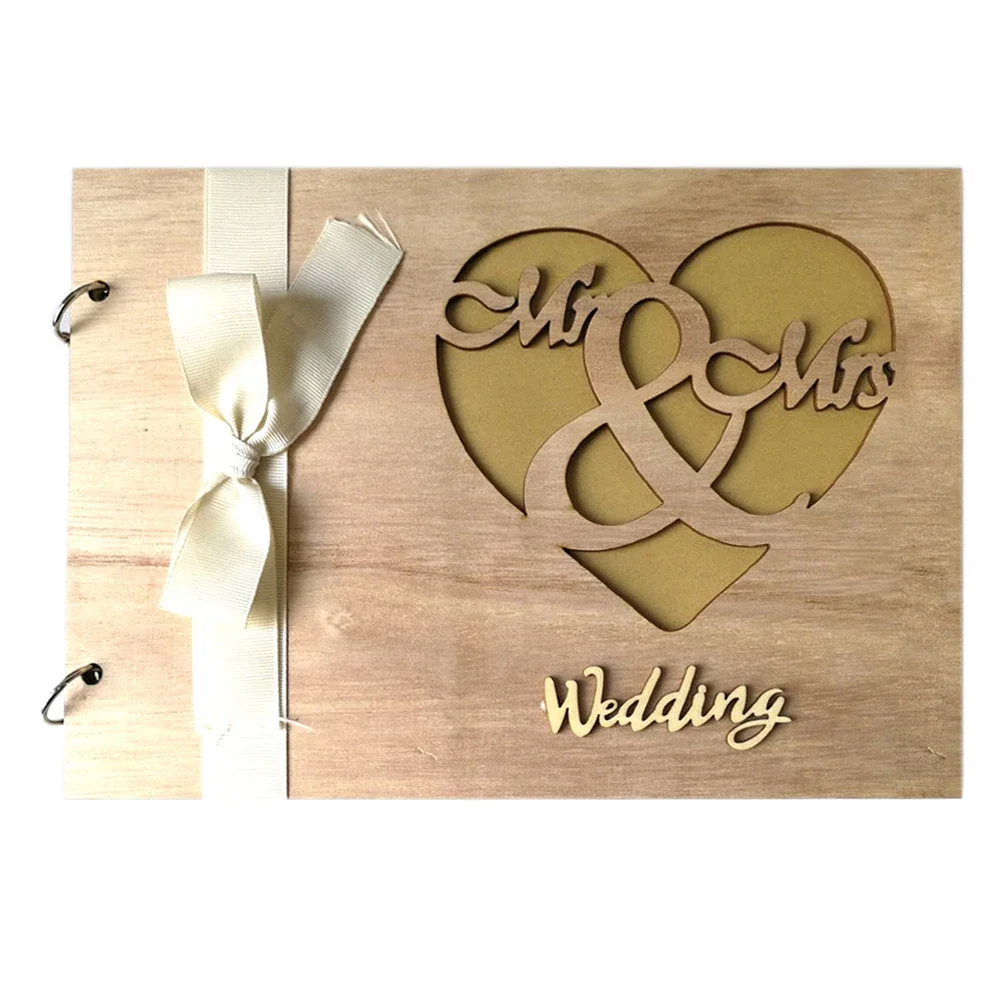 سجل زفاف خشبي شخصي ، خط ذهبي فويل ، كتب صور الخطوبة ، أفكار فريدة ، Mr و Mr #3