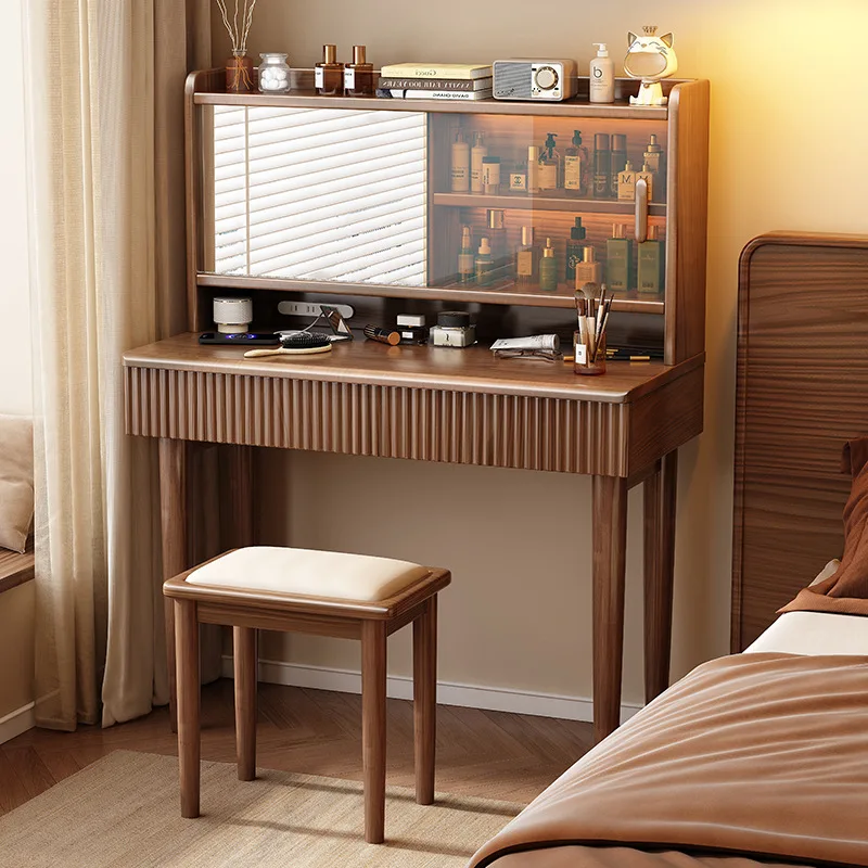 Solid wood dresser, chest of drawers, integrated modern and simple bedroom, retro storage cabinet, dressing table, master bedroo