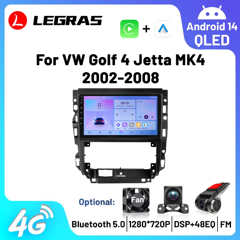 

Android 14 Auto Carplay Car Radio Multimedia Player For Volkswagen VW Golf 4 IV LHD 2002-2008 Jetta MK4 Navigation GPS BT Audio