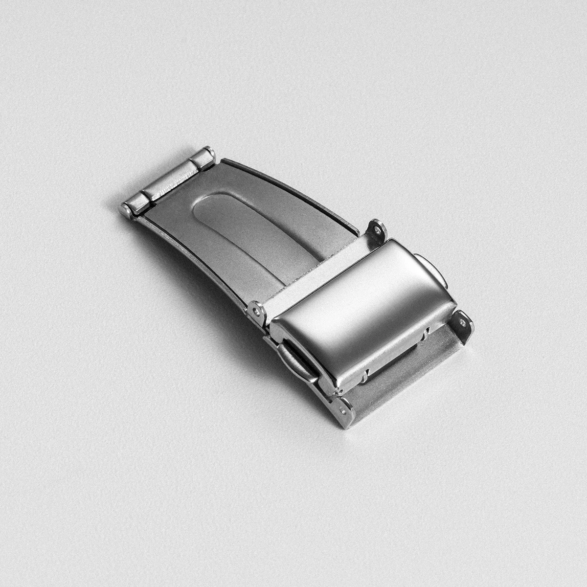 1PC 18MM 20MM Stainless Steel Double Push Button Clasp Buckle for Watch Strap Band Deployment Fold Buckle