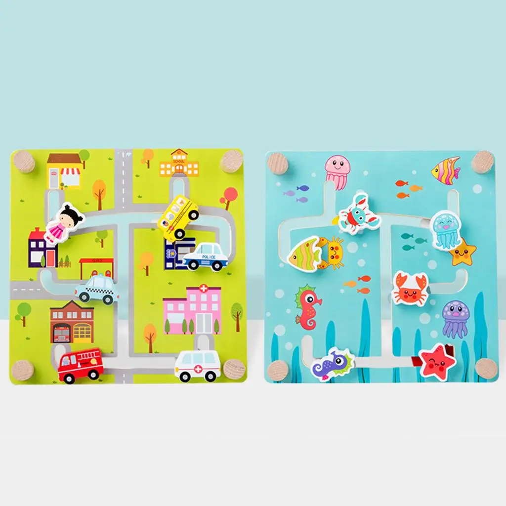 パズル木製迷路ボード就学前数学学習教育玩具細かい色認識ギフト 3 歳の子供