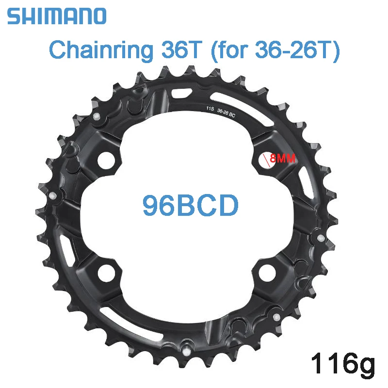 Shimano FC-M5100/MT510 Bicycle Crankset Chainring 11S 64/96BCD 26T-36T Double Chainring Chain Wheel MTB Mountain Bike Sprocket