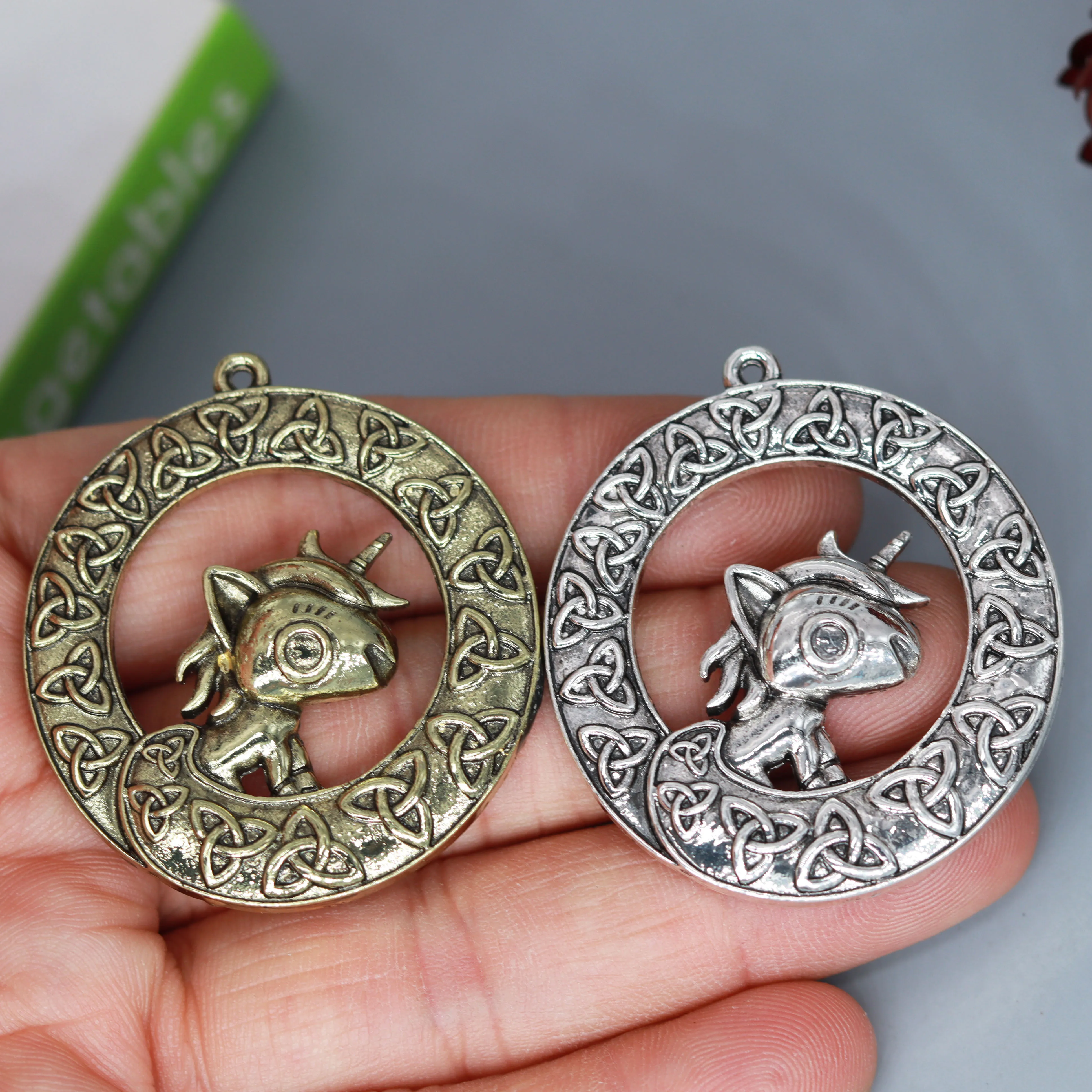 3Pcs/lot Luna Unicorn Charm Pendant For DIY Necklace Handmade Jewelry Making