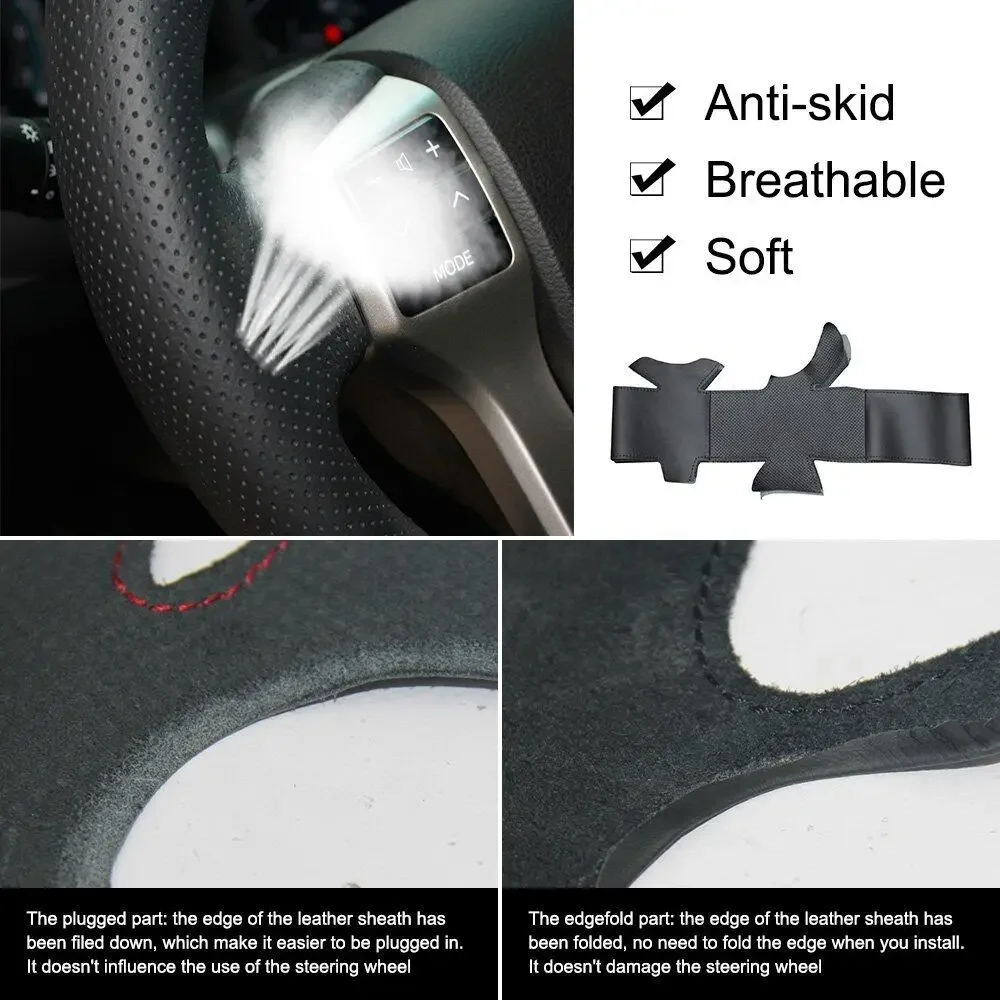 LS AUTO Braiding on The Steering Wheel for Citroen DS3 2011 Hand-sewing Cover Hand Sew Wrap Fundas De Volante for ds3 racing