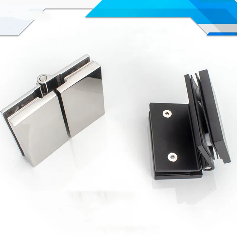 Shower Room Glass Bathroom Hinge Clip Precision Casting Thickened Movable 304 Stainless Steel Dumb Black 180 Degree (YQ61)