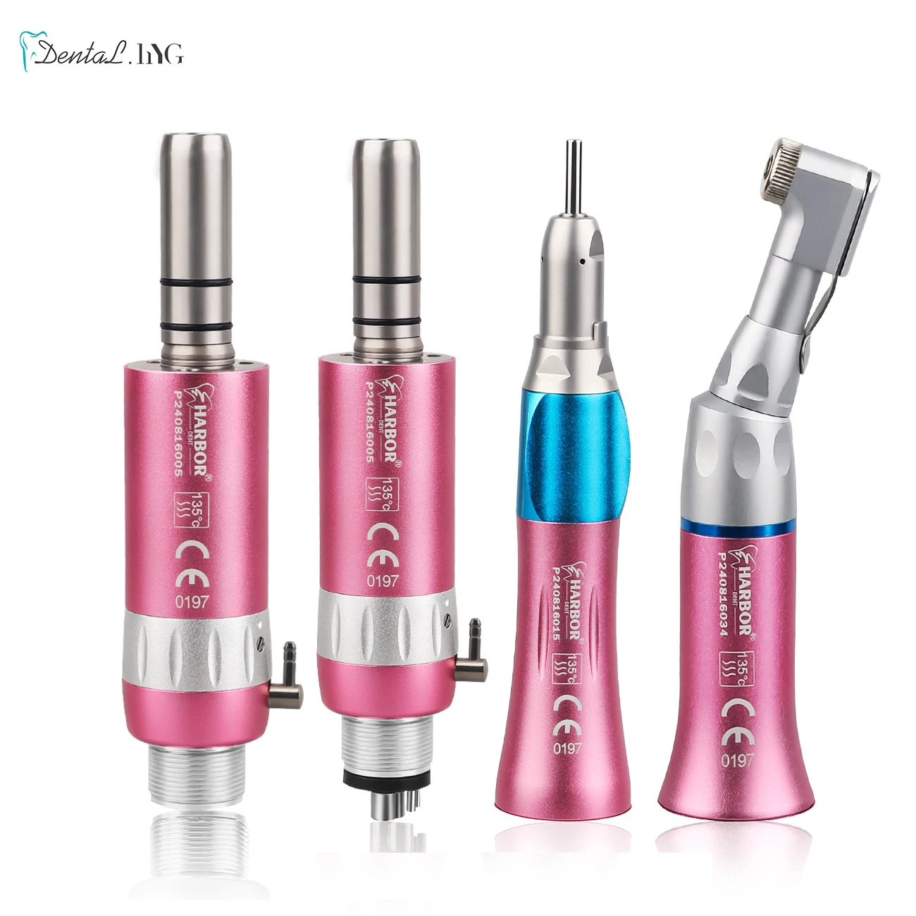 Pink Color Dental Low Speed Handpiece Straight Contra Angle Fit For Air Turbine Dental Lab Equipment Micromotor Polishing Tool