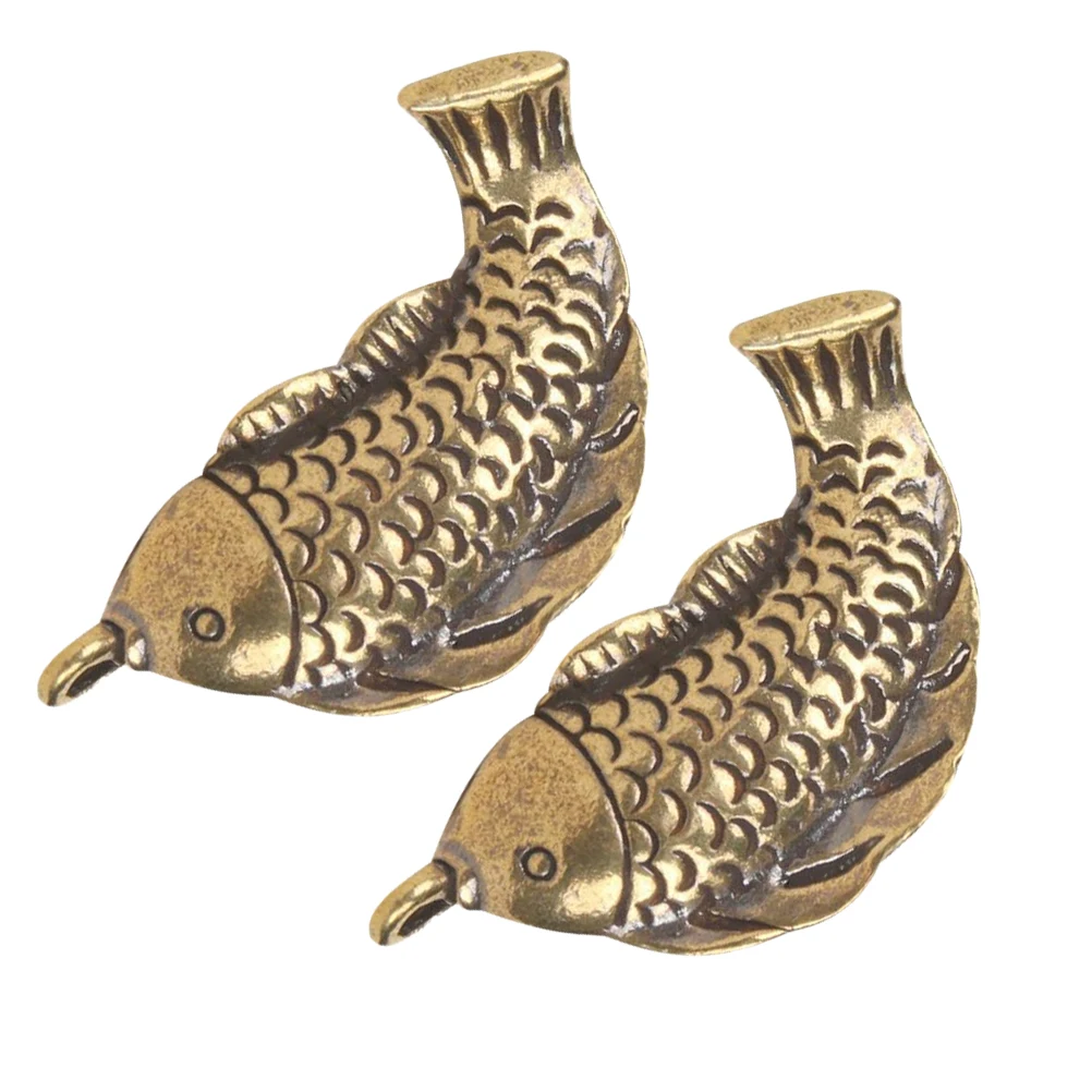 

2pcs Mini Brass Carp Keychain Durable Fish Pendant for Bag Jewelry Making Charms DIY Accessories Keyring Pendant Metal