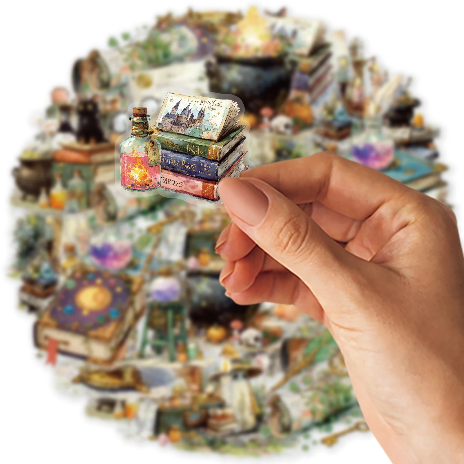 Etori Life Starburst Ferramentas de Bruxaria Retro Bonito Item Mágico Padrão Pacote de Adesivos DIY Scrapbooking Suprimentos, Entusiastas Mágicas, Álbuns de Fotos, Decoração de Quarto, Sacos de Papel de Presente para Crianças, Papelaria de Estudante, Adesivos de Brinquedo, Artesanato Die-Cut