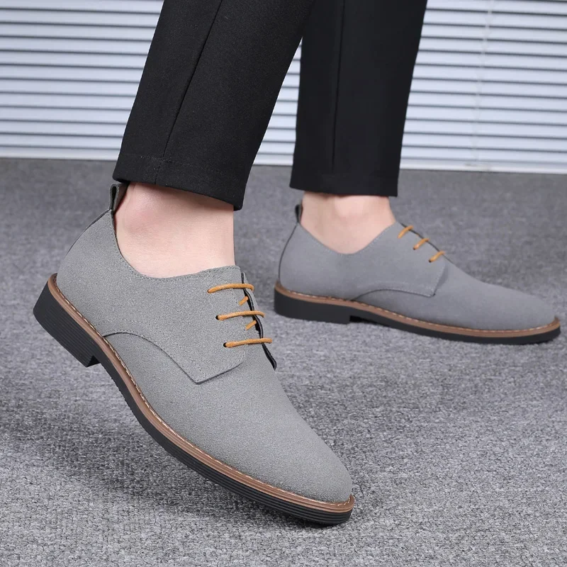 Men Oxfords Suede Leather Dress Shoes Men Casual Shoes Sneakers Luxury Brand  Loafers Men Classic Flats derby shoes