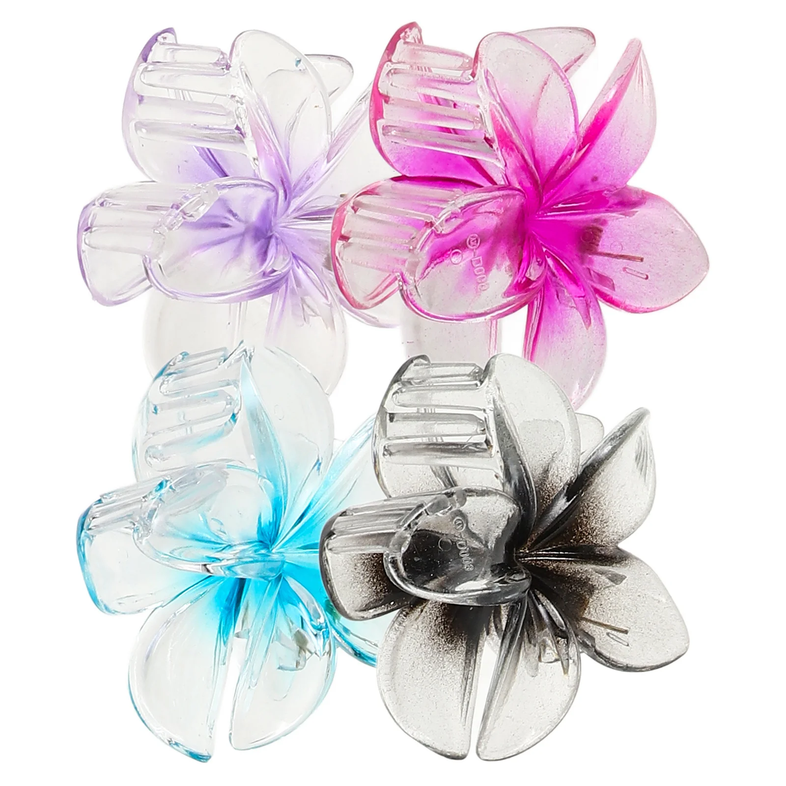 

4pcs Big Women For Thick Large Flower Summer Beach Style Hair Pink Claw Cute Hair Clips Clip Claw Clips Flower