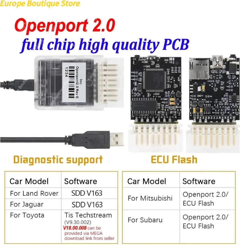 Openport 2.0 ECU فلاش رقاقة ضبط أيضا لمرسيدس J2534 منفذ مفتوح 2 0 Obd2 أداة تشخيص السيارة لتويوتا الماسح الضوئي رقاقة كاملة #1