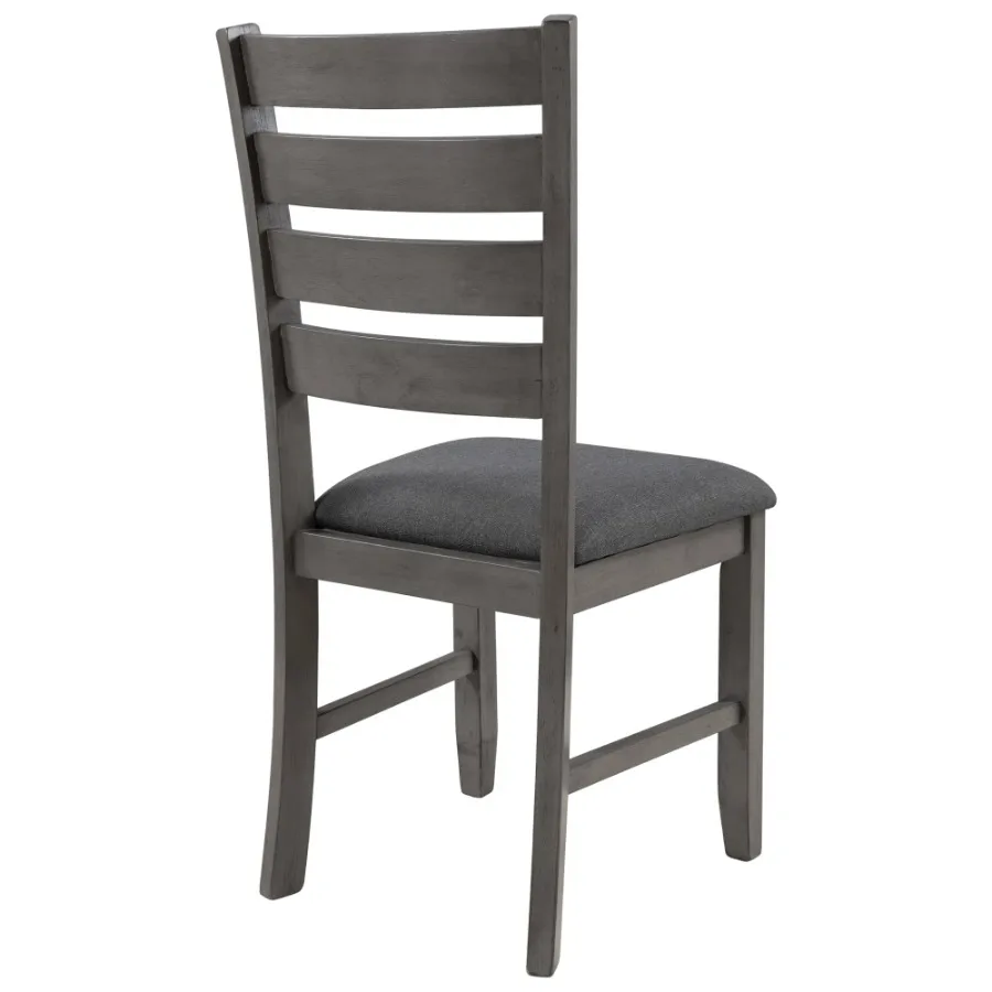 

Dining Room Table and Chairs with Bench Rustic Wood Set of 6 Gray