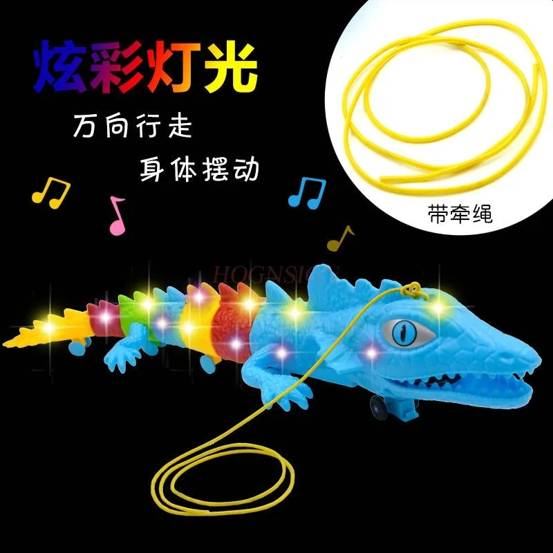 Crocodilo elétrico brinquedo para crianças, universal rastejando guilda, andando luminosa música, brinquedo animal, novo